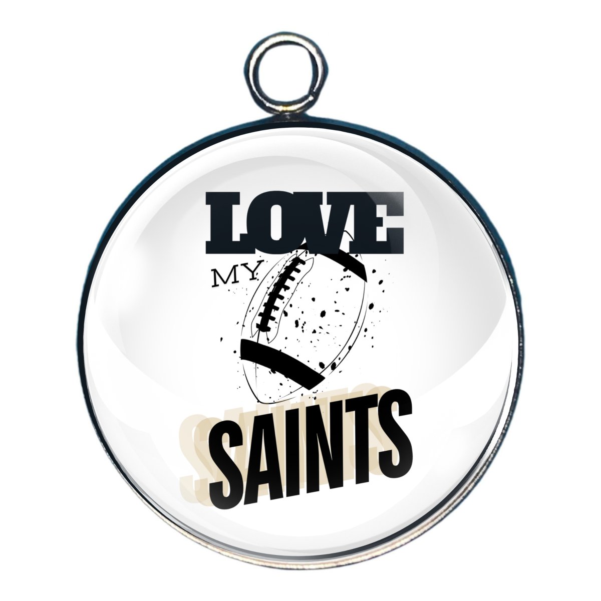 Love My Saints Football Team, Glass Cabochon Charms, Earrings or Keychain