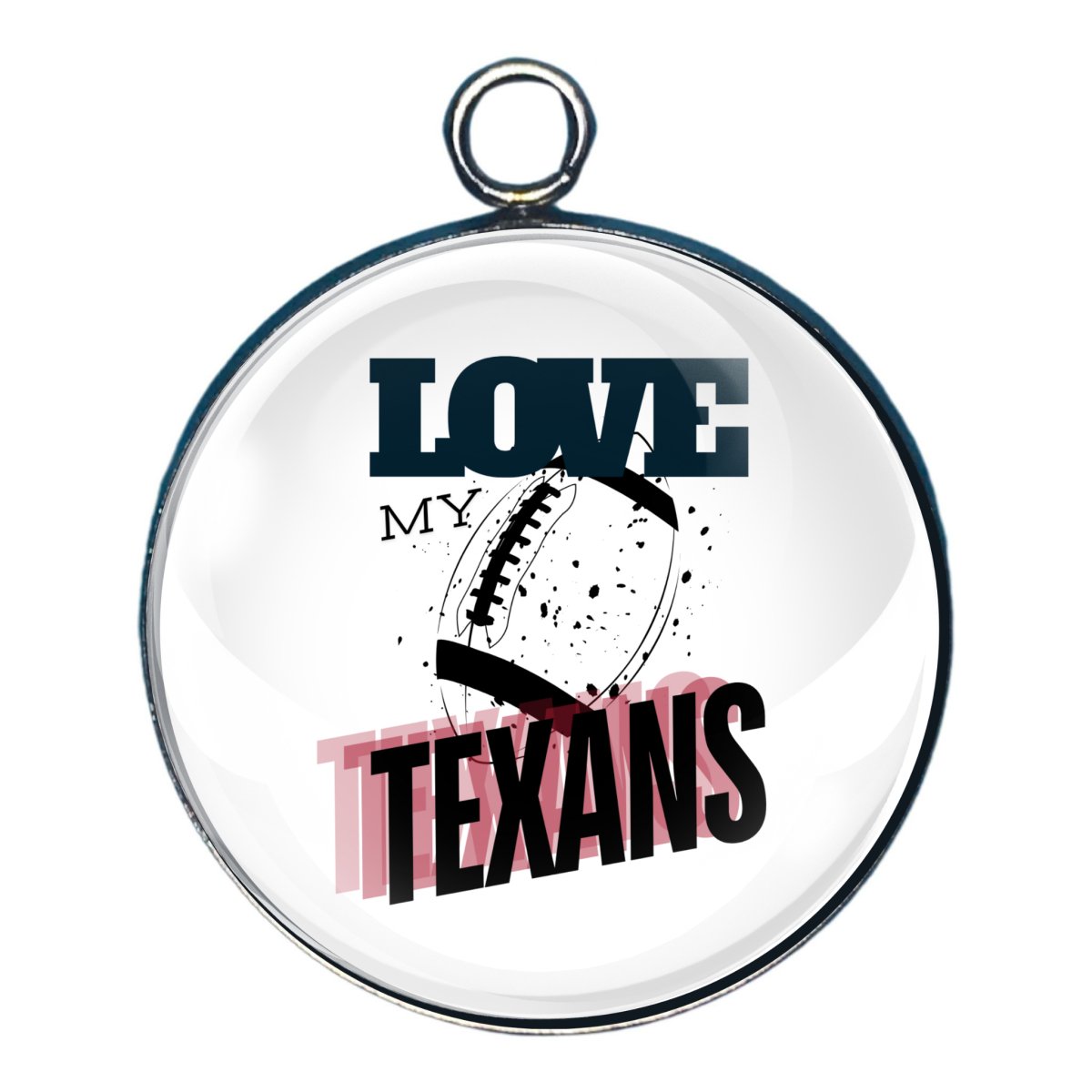 Love My Texans Football Team, Glass Cabochon Charms, Earrings or Keychain