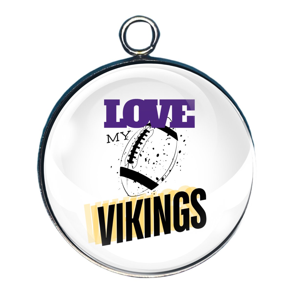 Love My Vikings Football Team, Glass Cabochon Charms, Earrings or Keychain