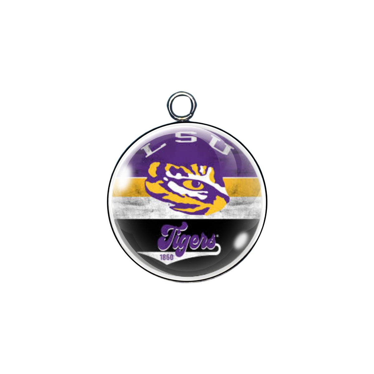  LSU Tigers glass cabochon charm