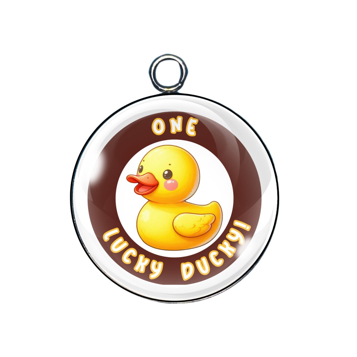 Lucky Duck Glass Cabochon Charms