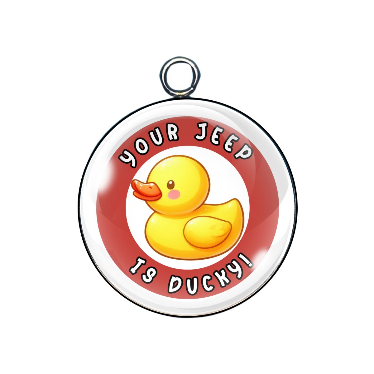 Lucky Duck Glass Cabochon Charms