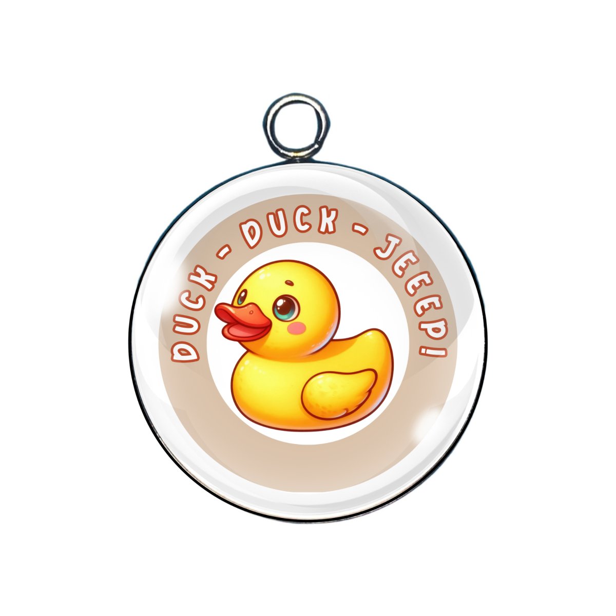 Lucky Duck Glass Cabochon Charms