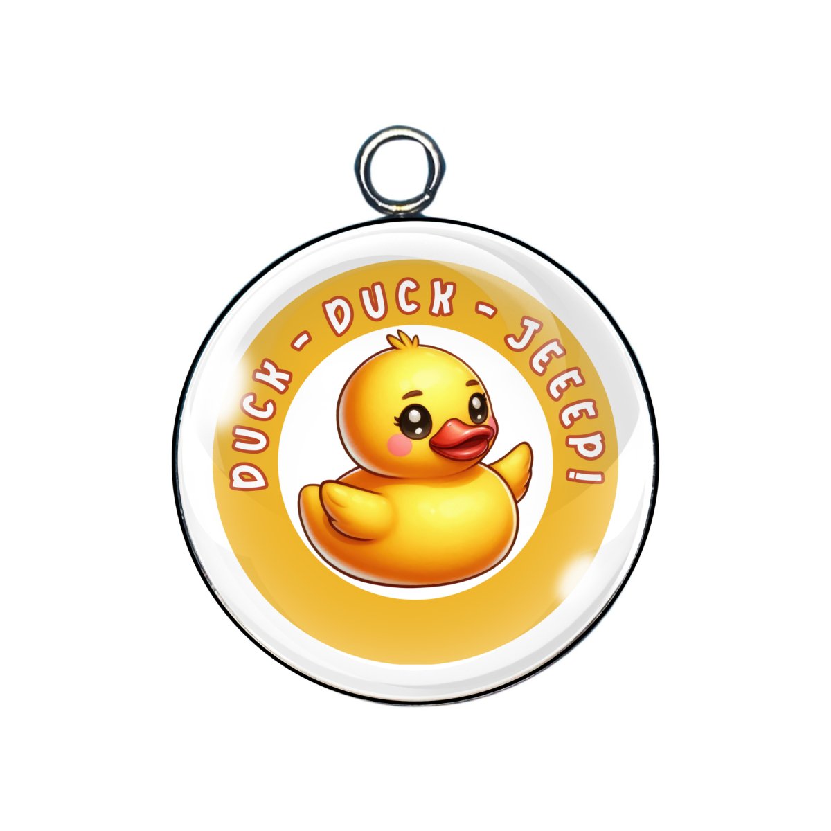 Lucky Duck Glass Cabochon Charms