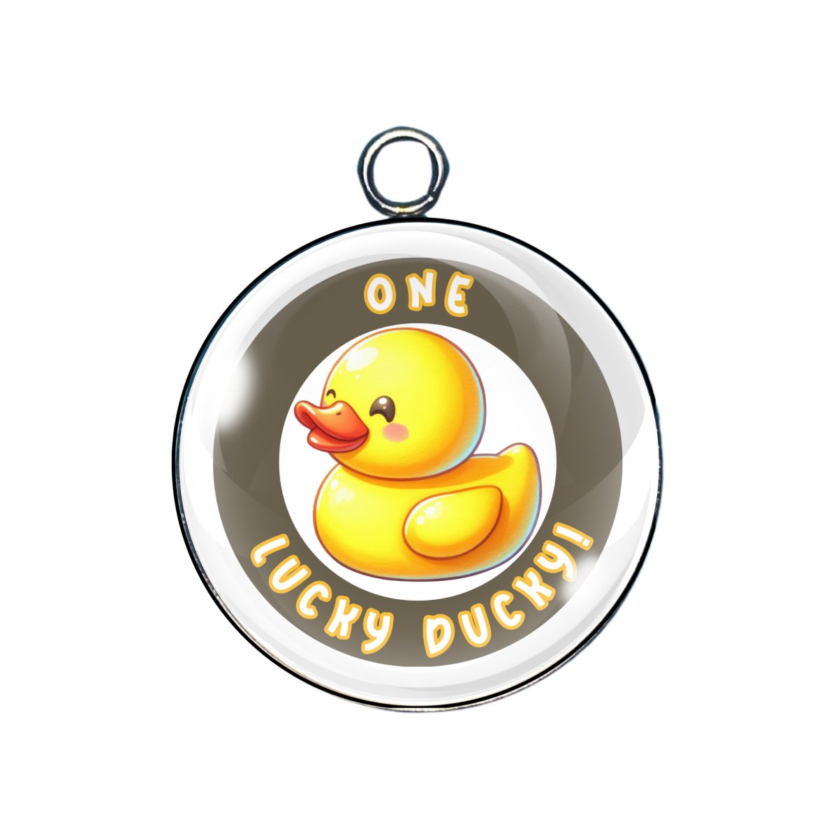 Lucky Duck Glass Cabochon Charms