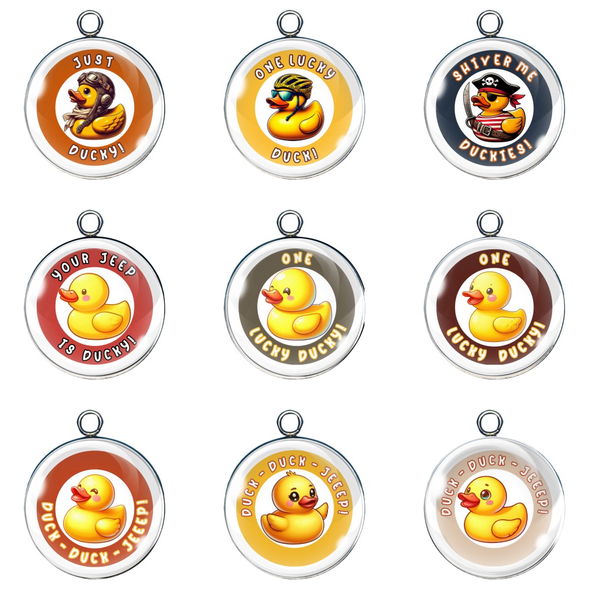 Lucky Duck Glass Cabochon Charms