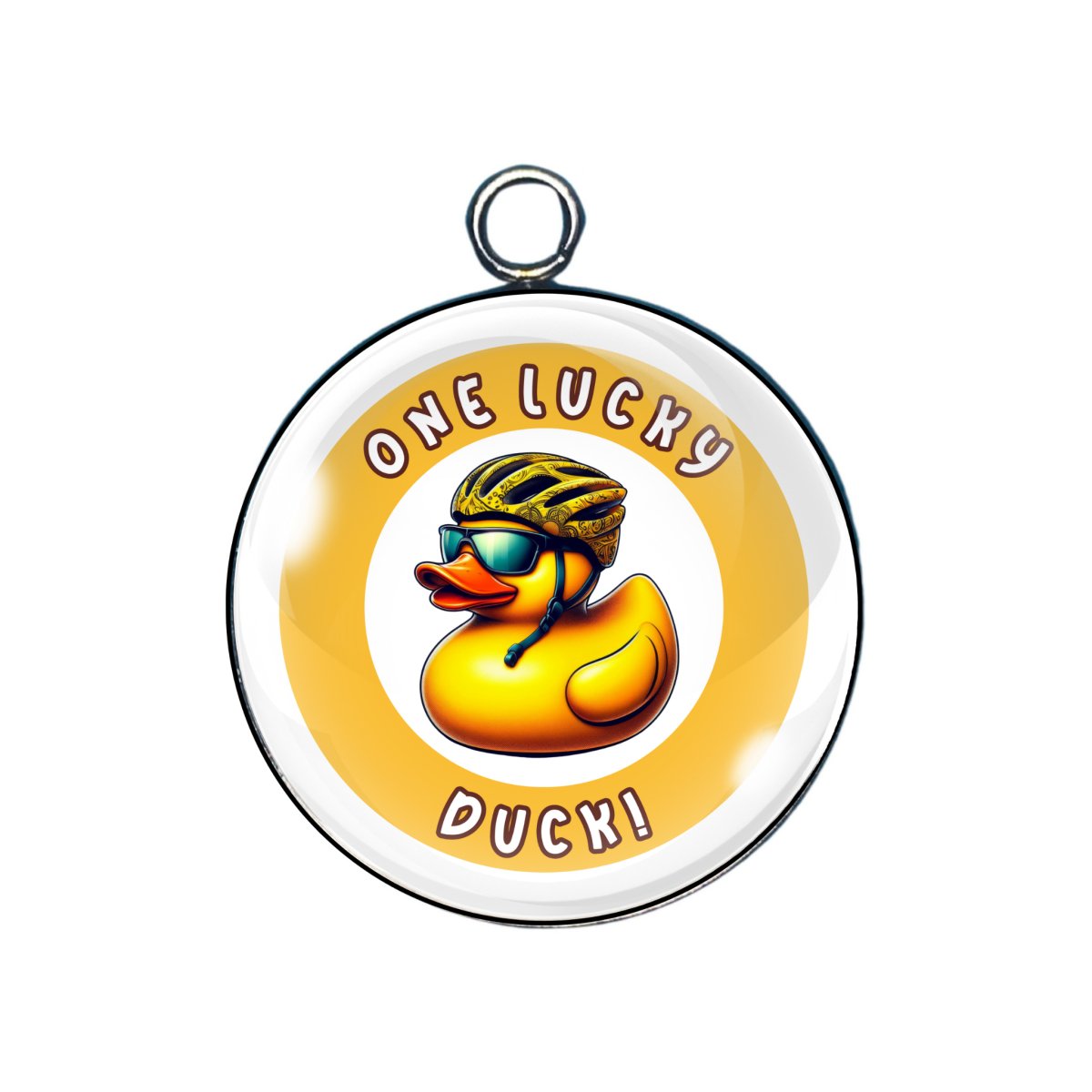 Lucky Duck Glass Cabochon Charms