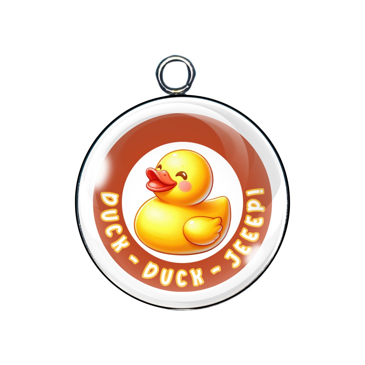 Lucky Duck Glass Cabochon Charms