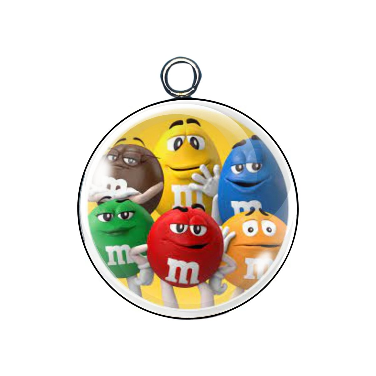 M & M glass cabochon charm