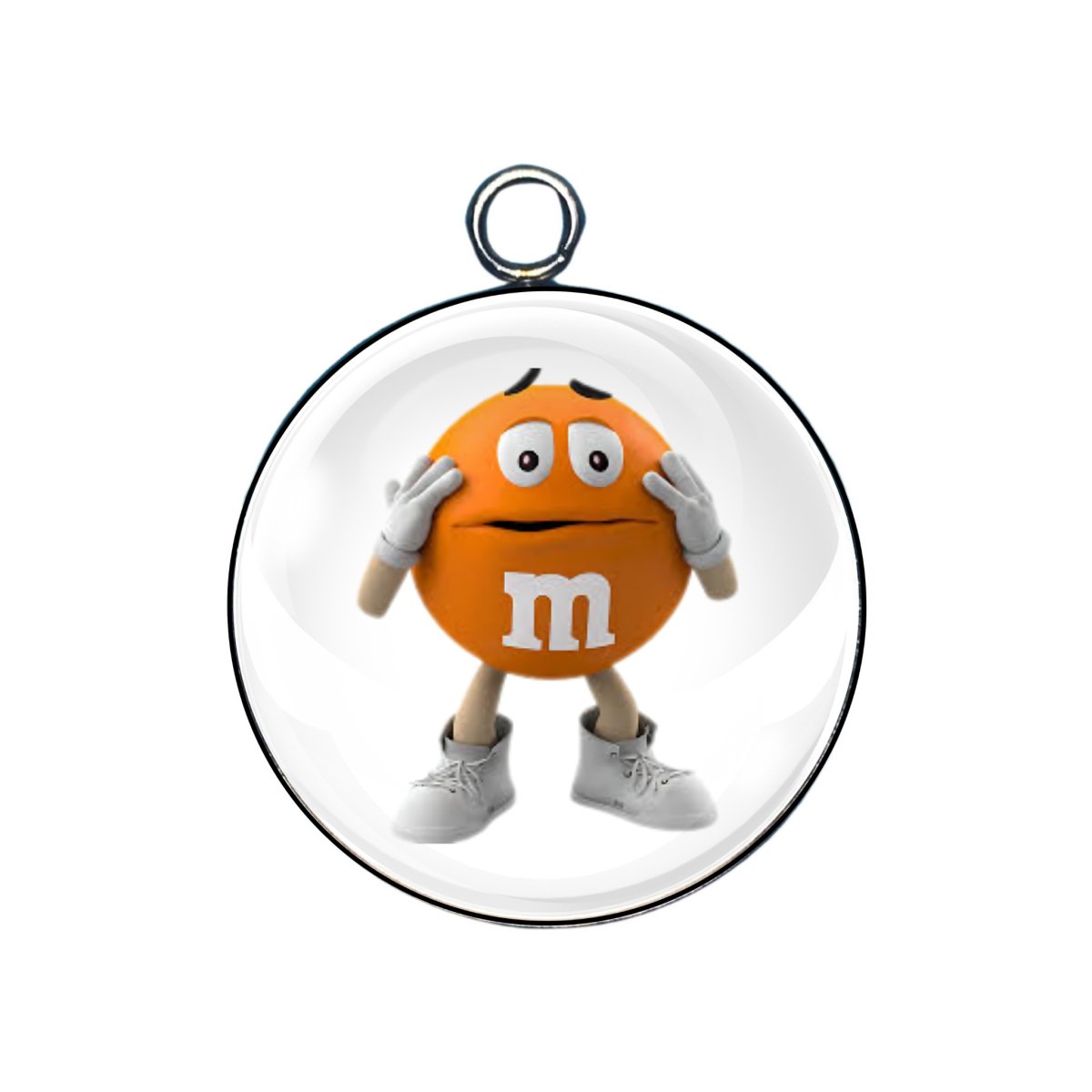 M & M glass cabochon charm