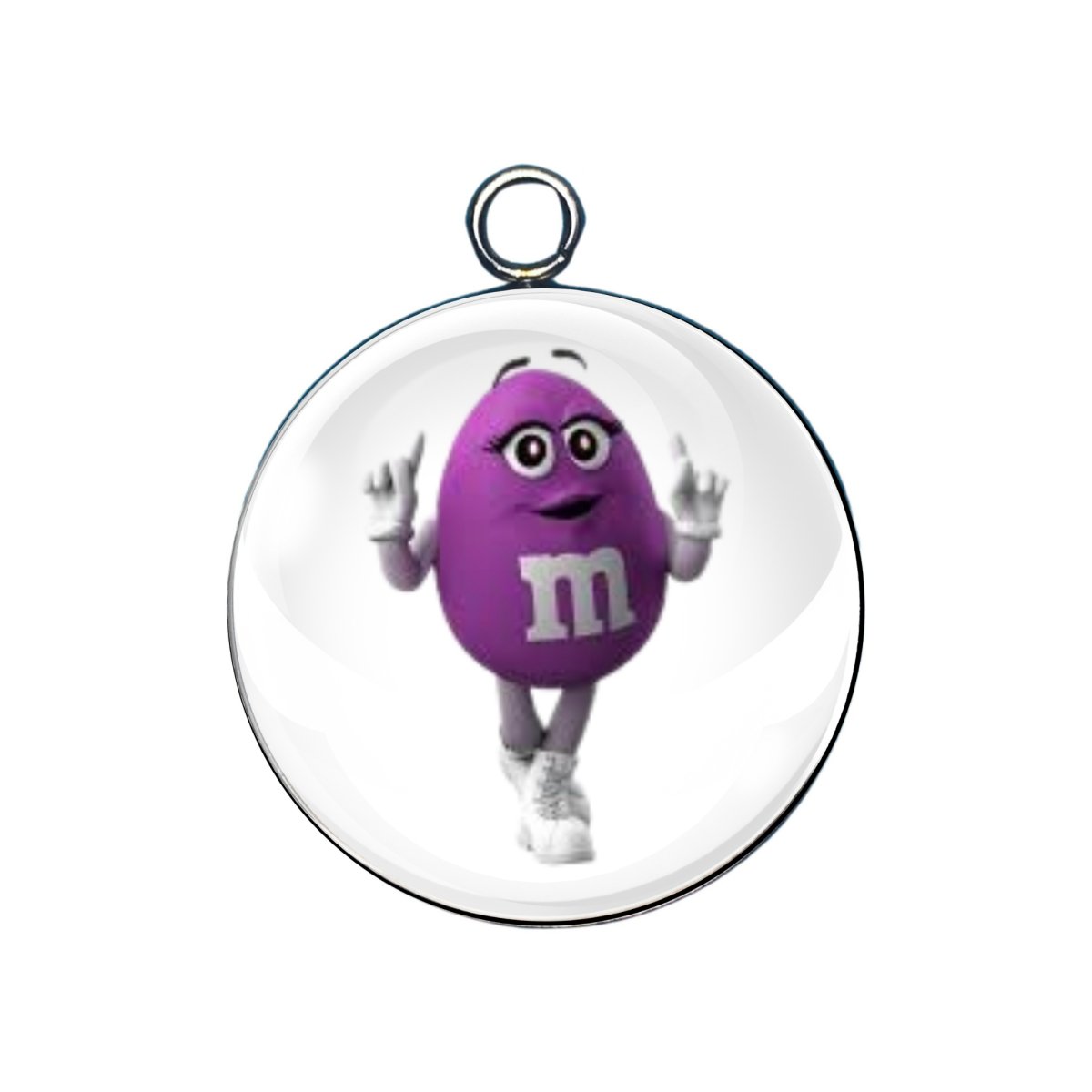 M & M glass cabochon charm