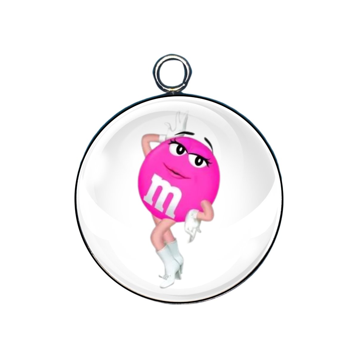 M & M glass cabochon charm