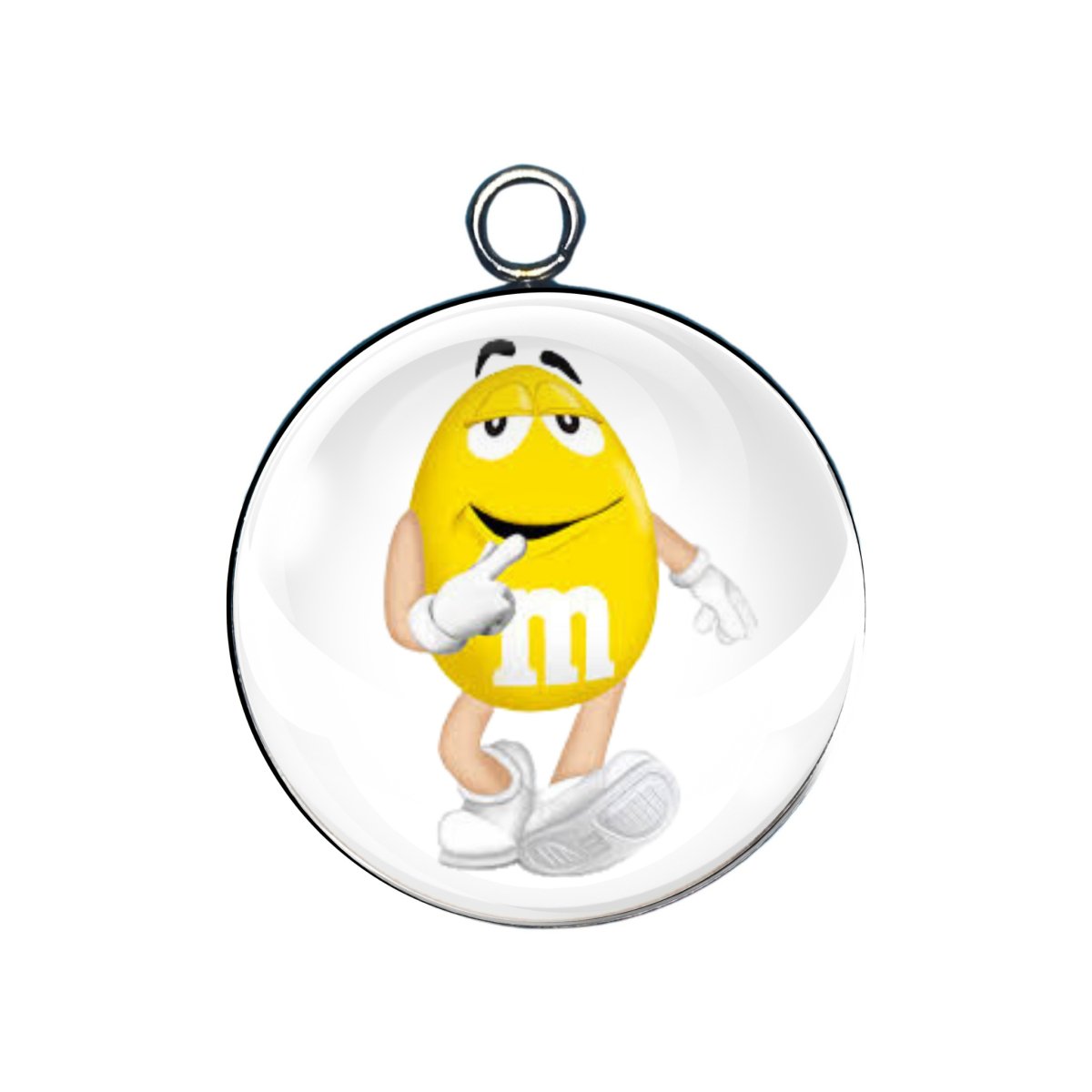 M & M glass cabochon charm