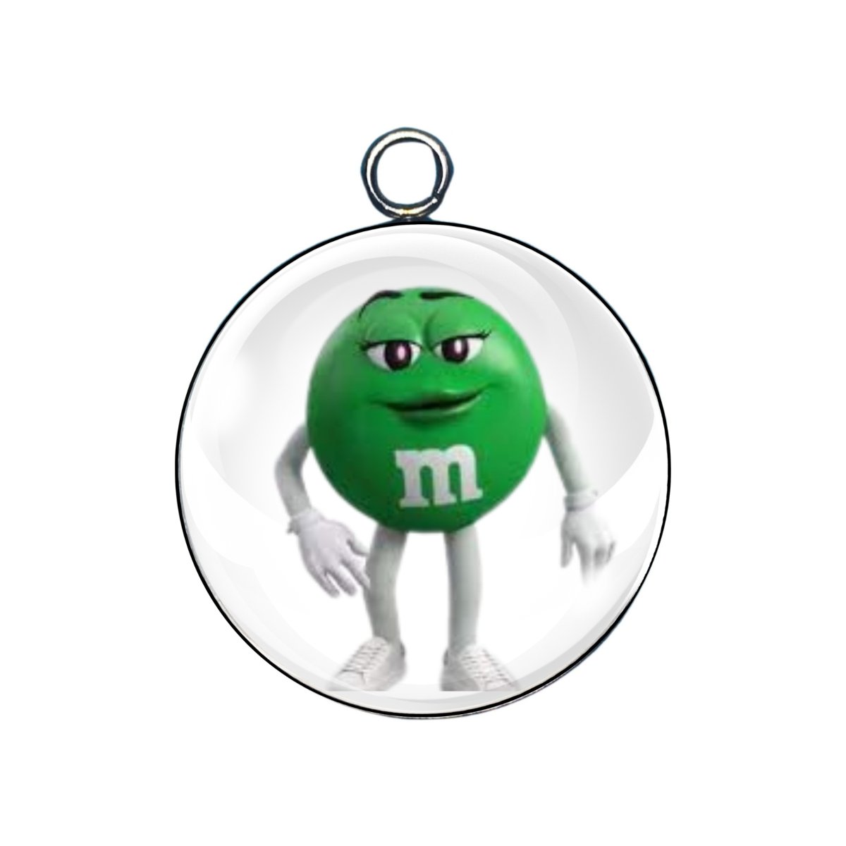 M & M glass cabochon charm