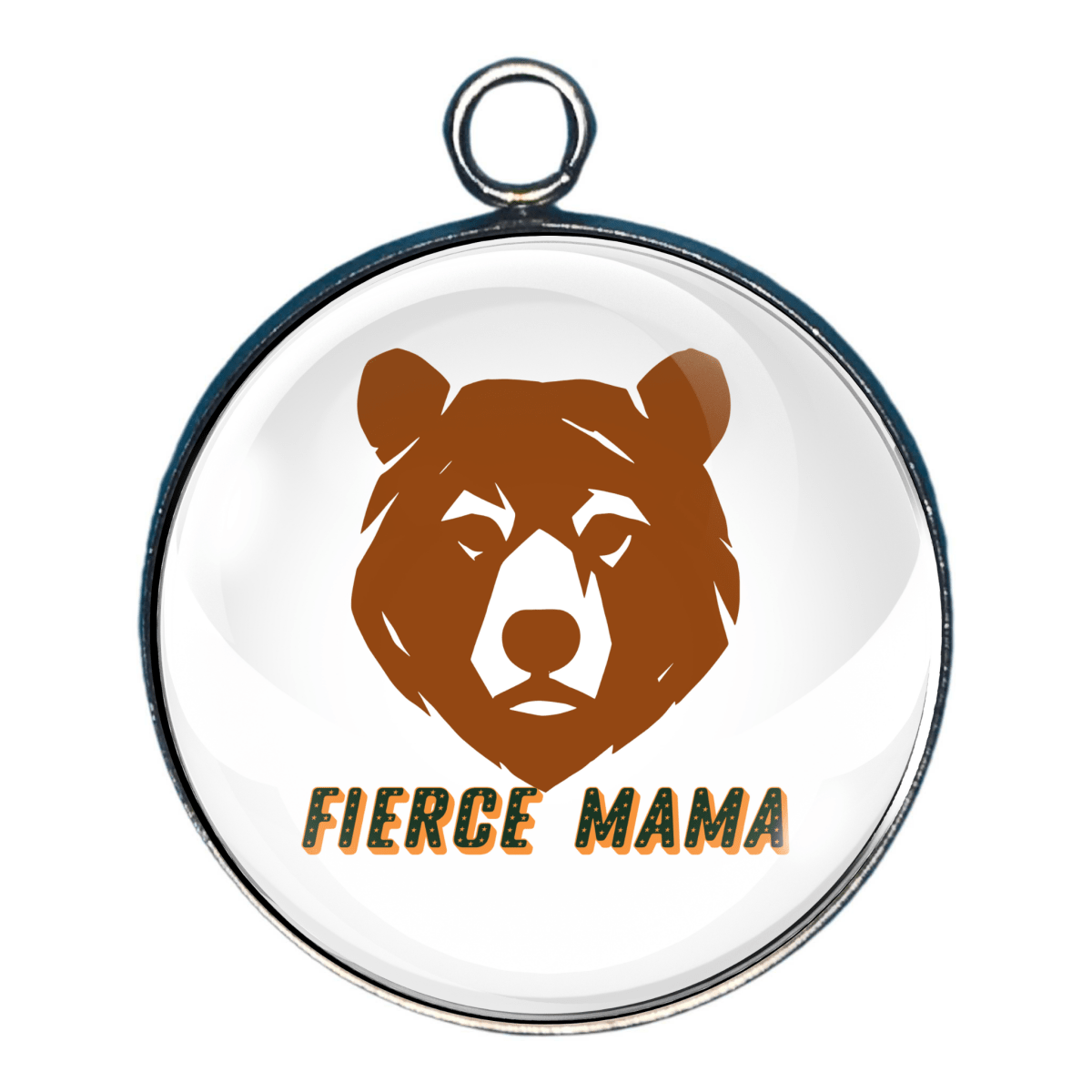 Fierce Mama bear glass cabochon charm 
