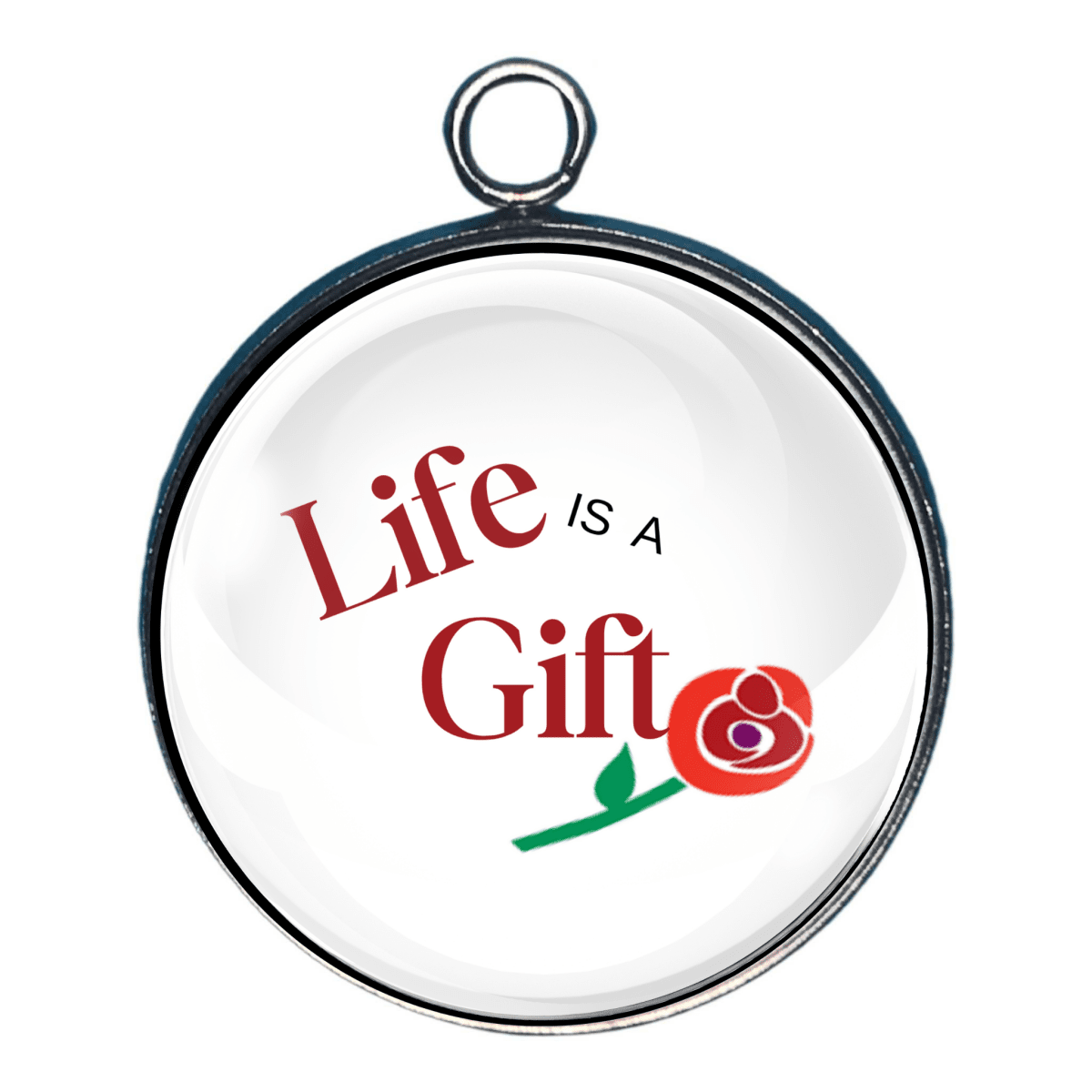 Life Is a Gift pro-life message charm