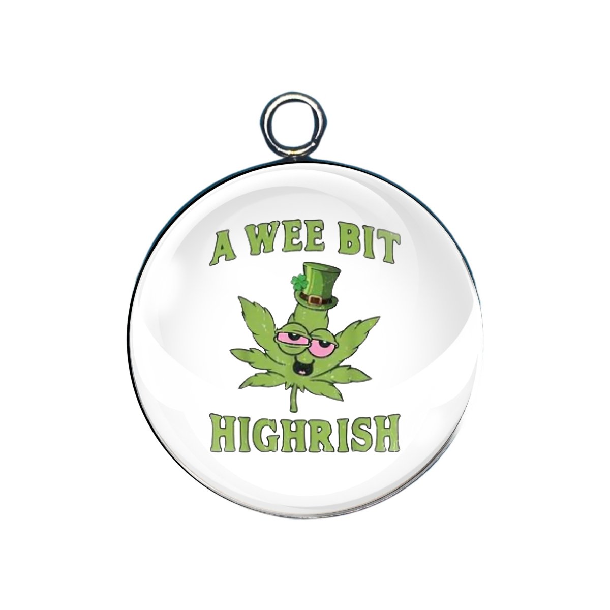 marijuana glass cabochon charm