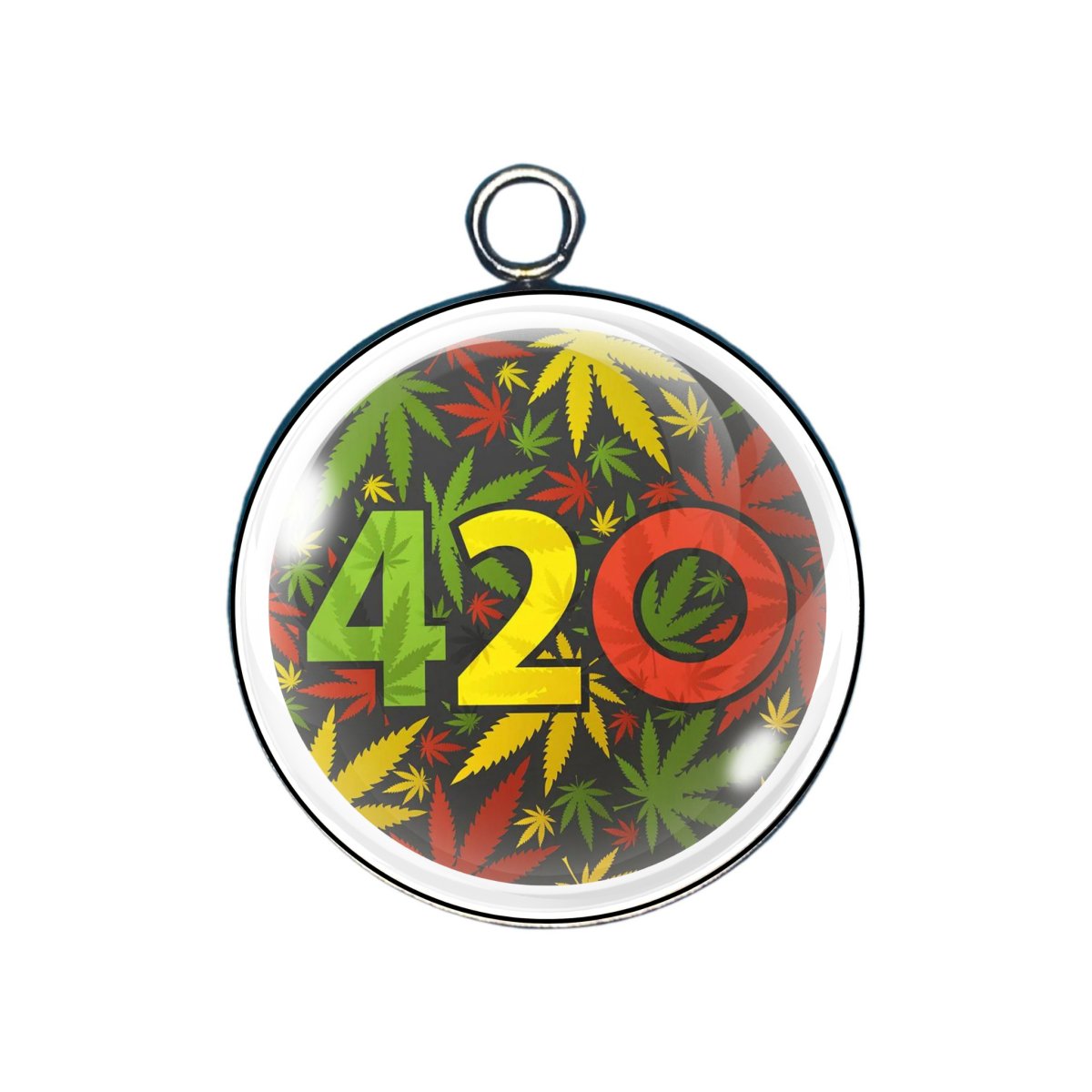 marijuana glass cabochon charm