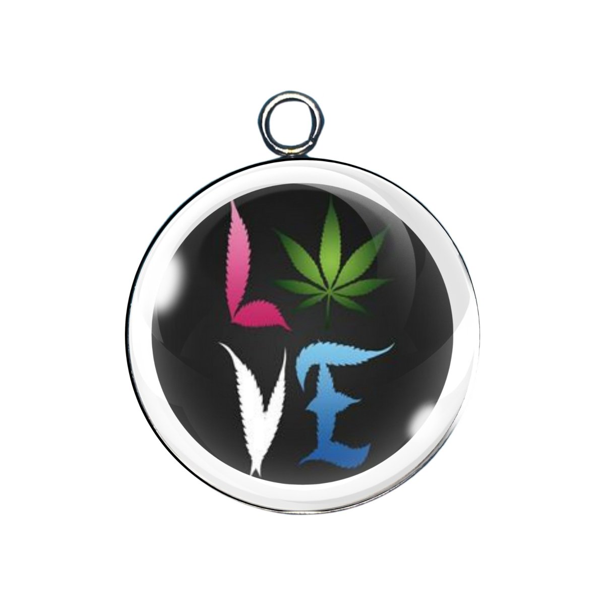 marijuana glass cabochon charm