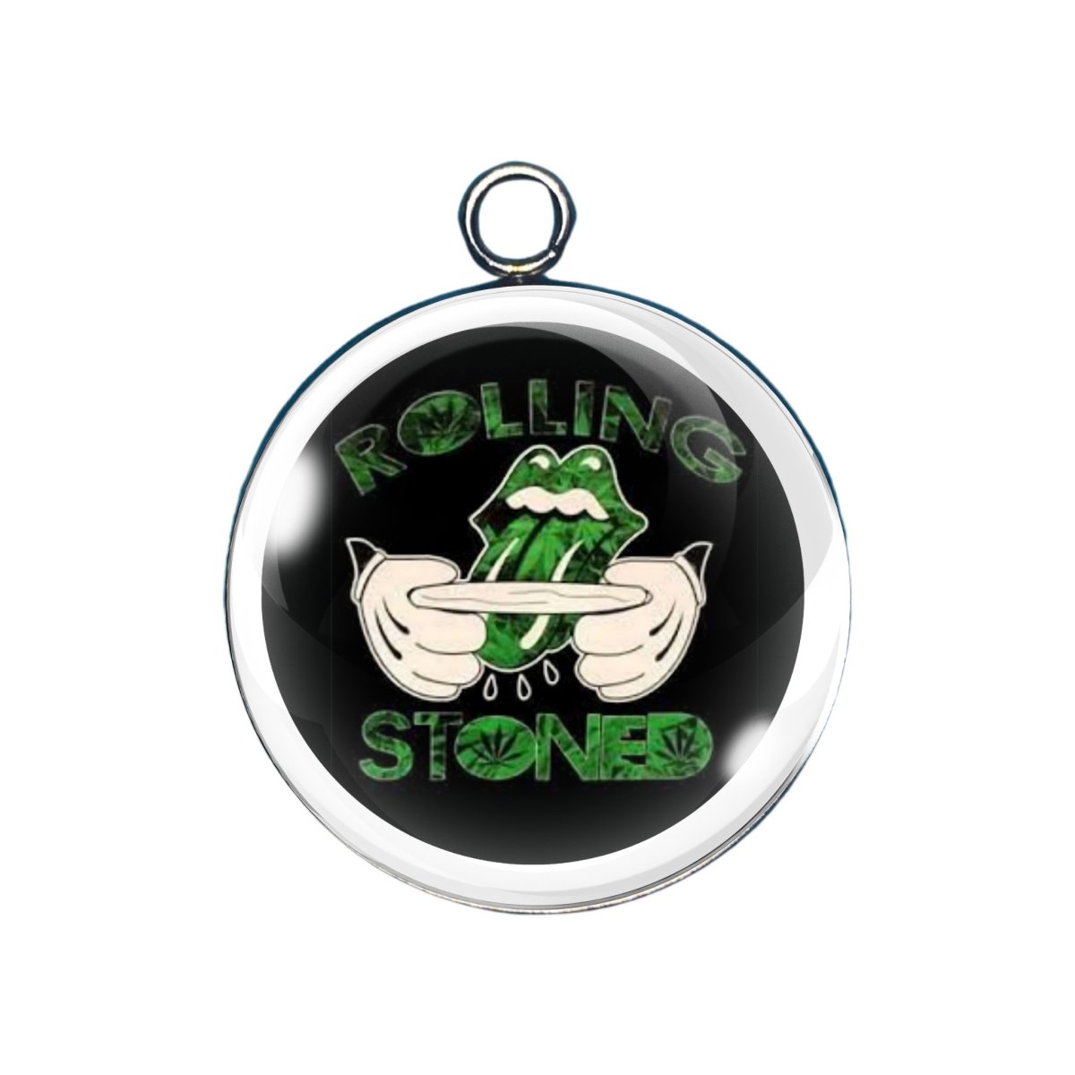 marijuana glass cabochon charm