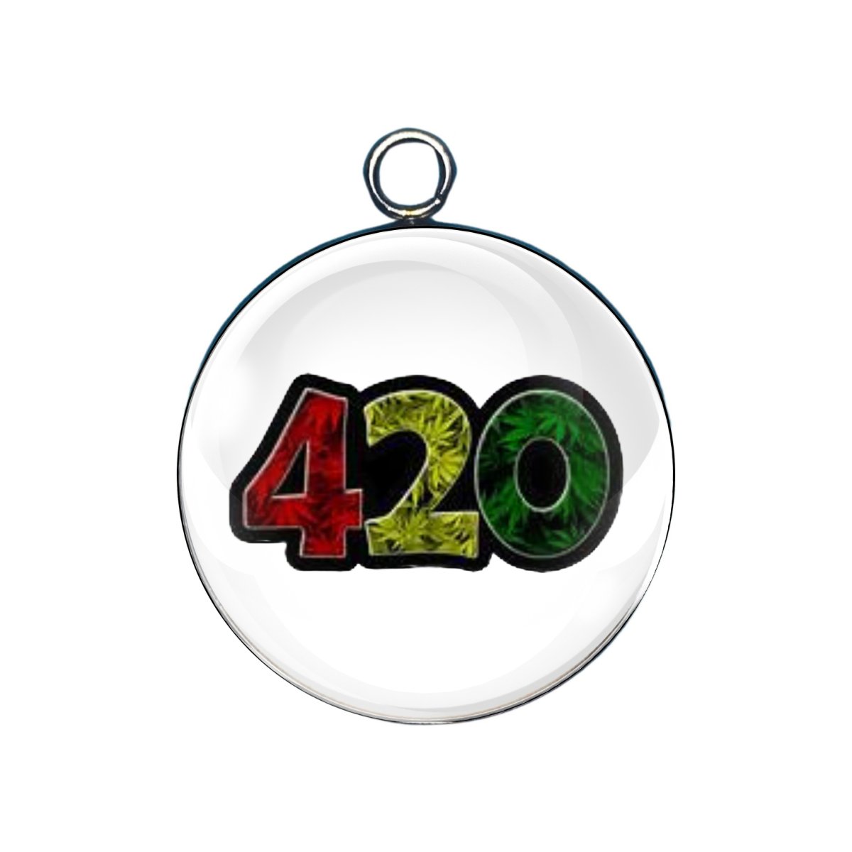 marijuana glass cabochon charm