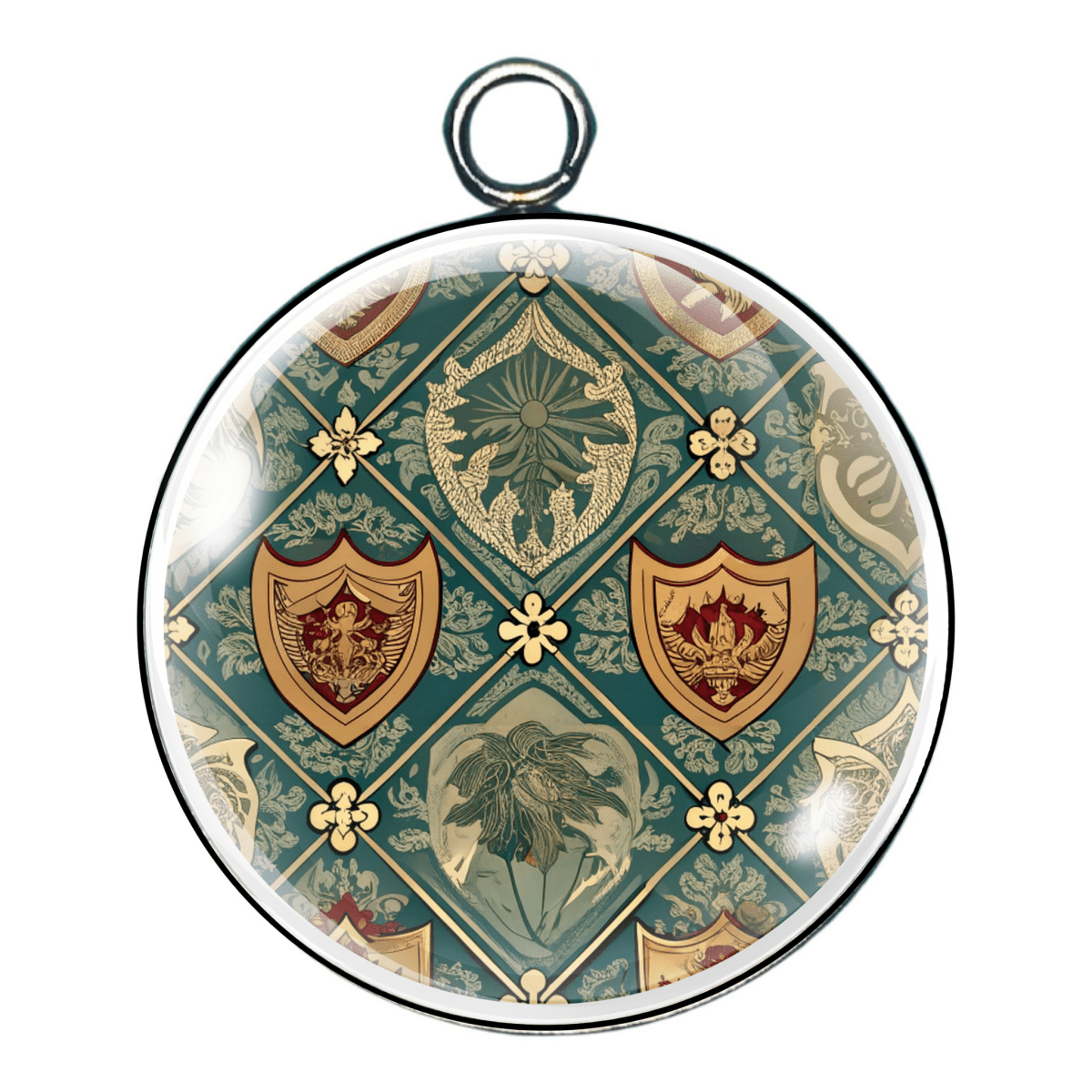 Medieval Print Glass Cabochon Charms – Vintage-Style Jewelry Making Supplies