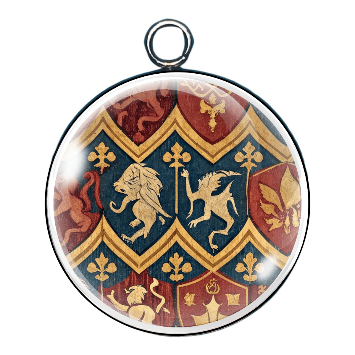 Medieval Print Glass Cabochon Charms – Vintage-Style Jewelry Making Supplies