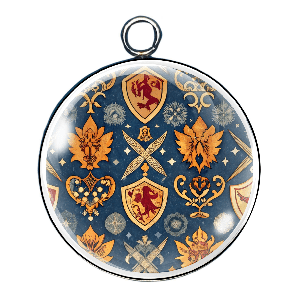 Medieval Print Glass Cabochon Charms – Vintage-Style Jewelry Making Supplies