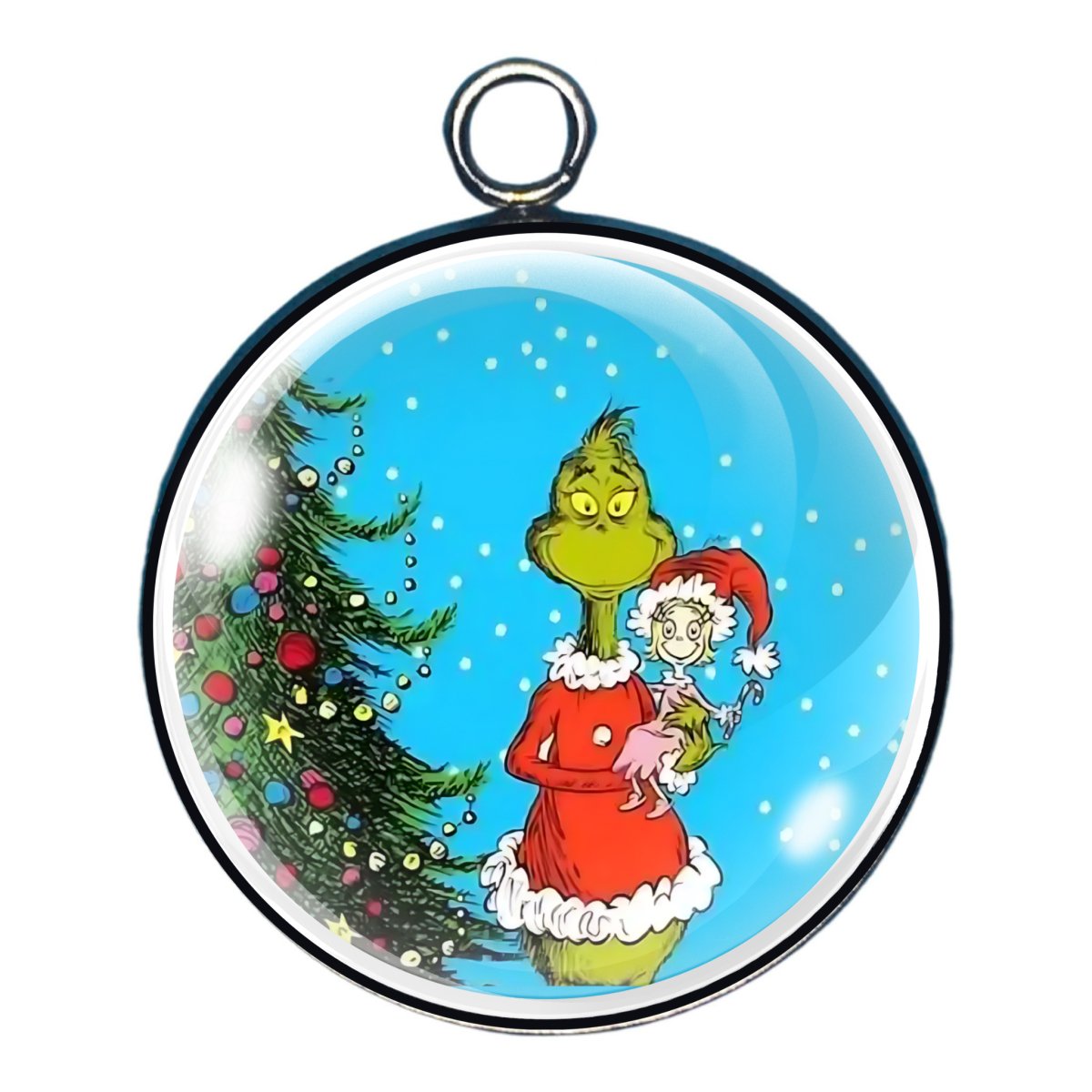 Merry Grinch-mas Glass Cabochon Charms