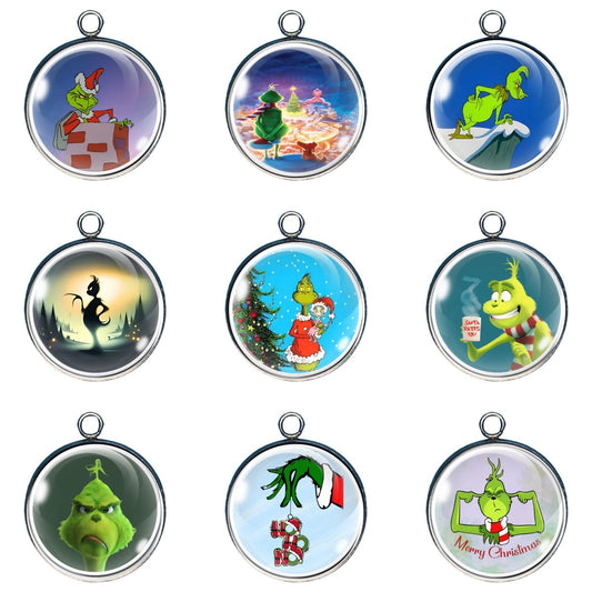 Merry Grinch-mas Glass Cabochon Charms