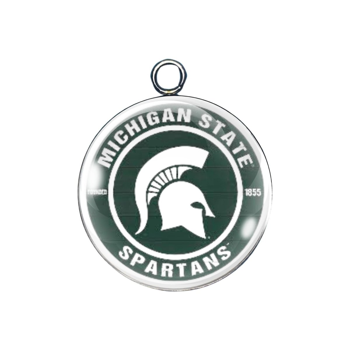 Michigan State Spartans Glass cabochon craft charm