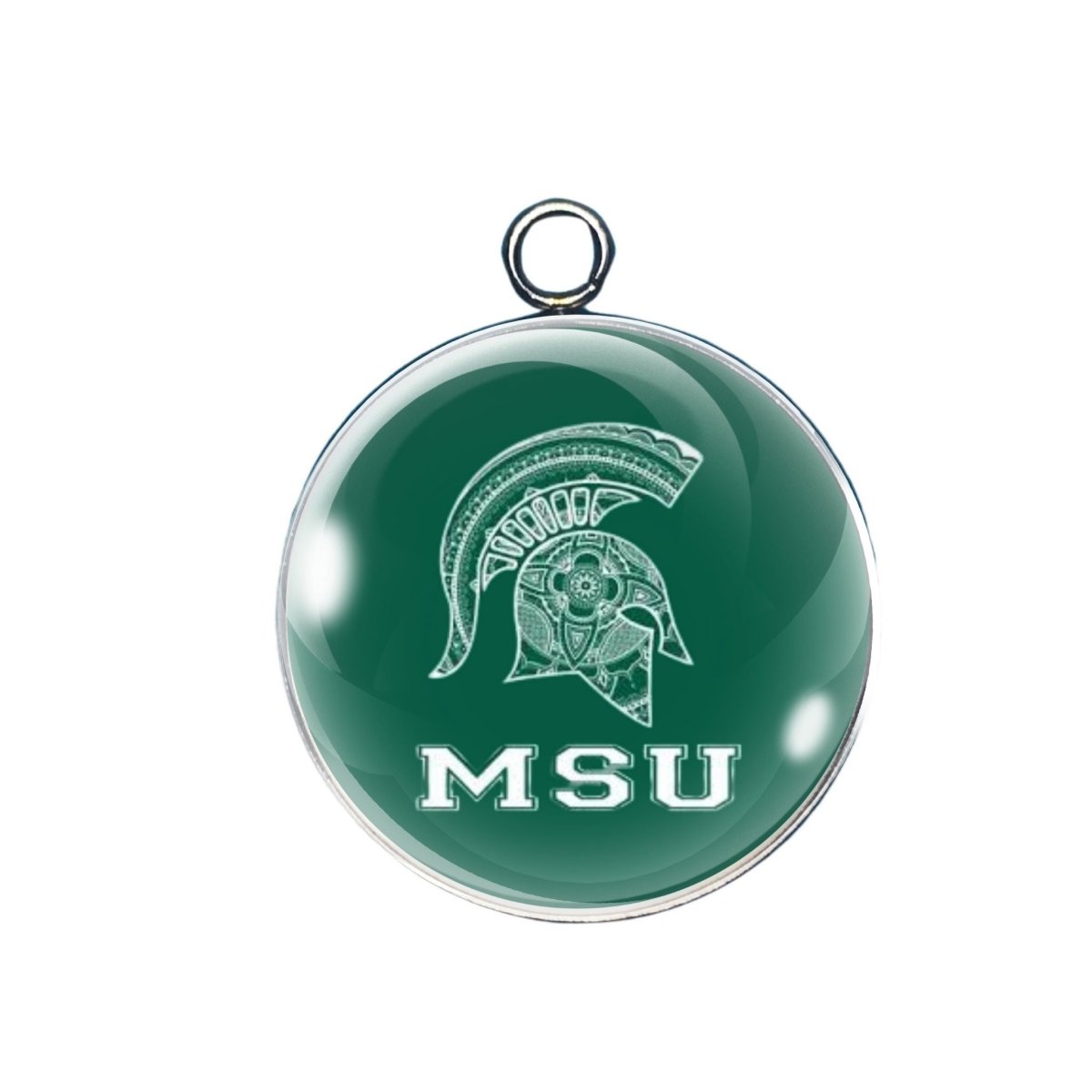 Michigan State Spartans Glass cabochon craft charm