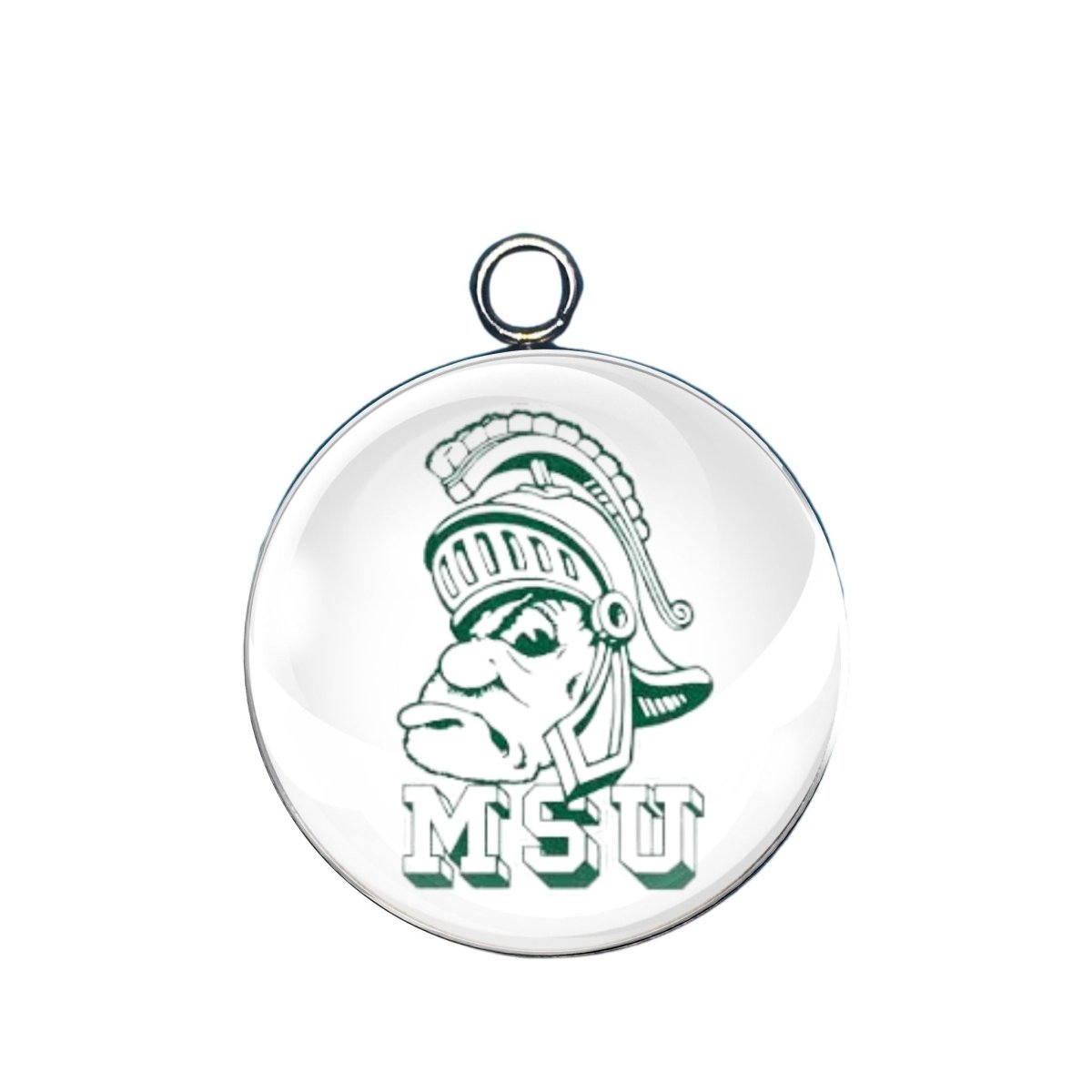 Michigan State Spartans Glass cabochon craft charm