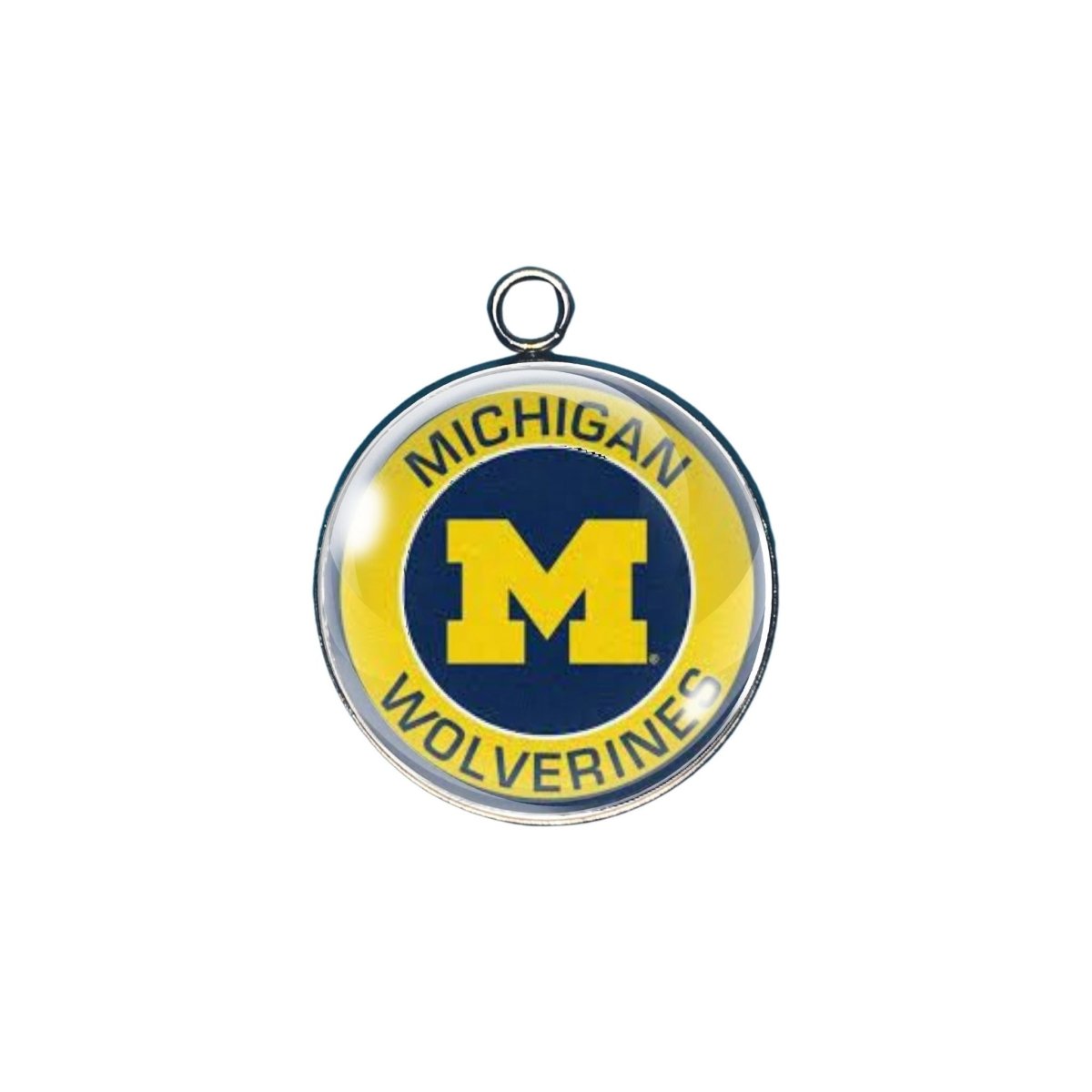 Michigan Wolverines glass cabochon charm