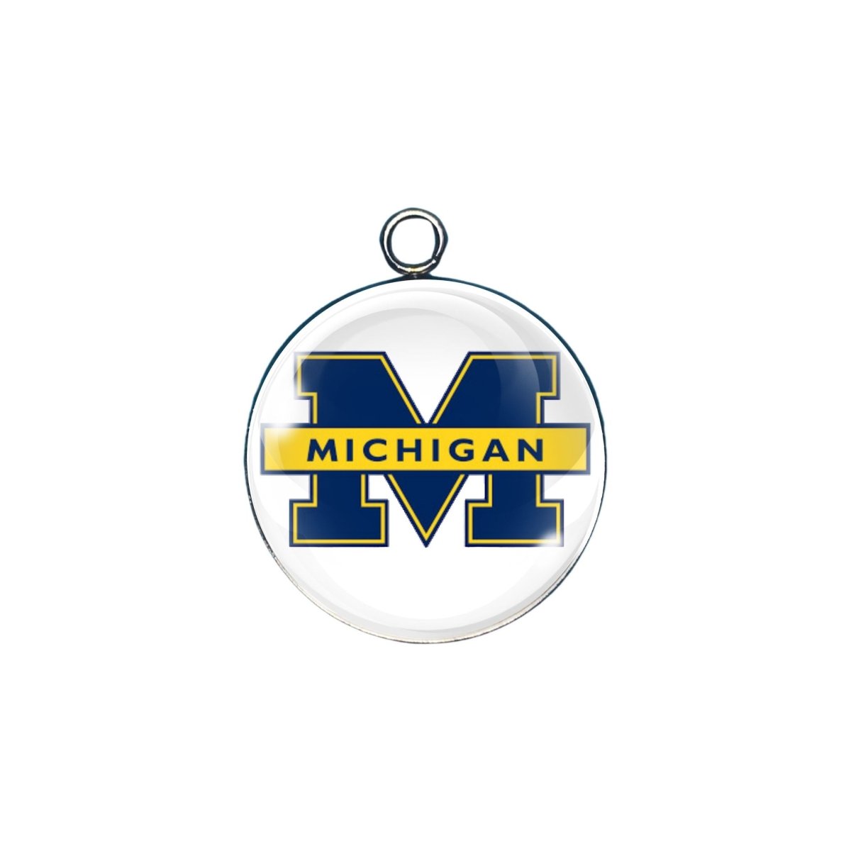 Michigan Wolverines glass cabochon charm