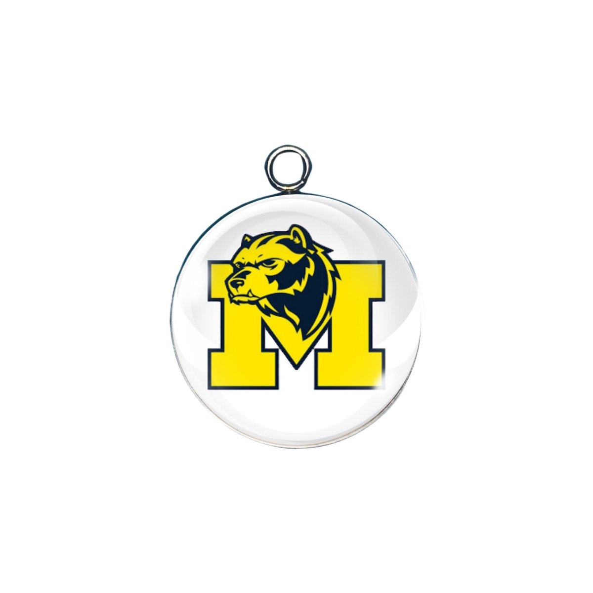 Michigan Wolverines glass cabochon charm