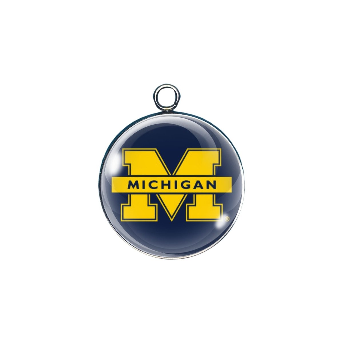 Michigan Wolverines glass cabochon charm