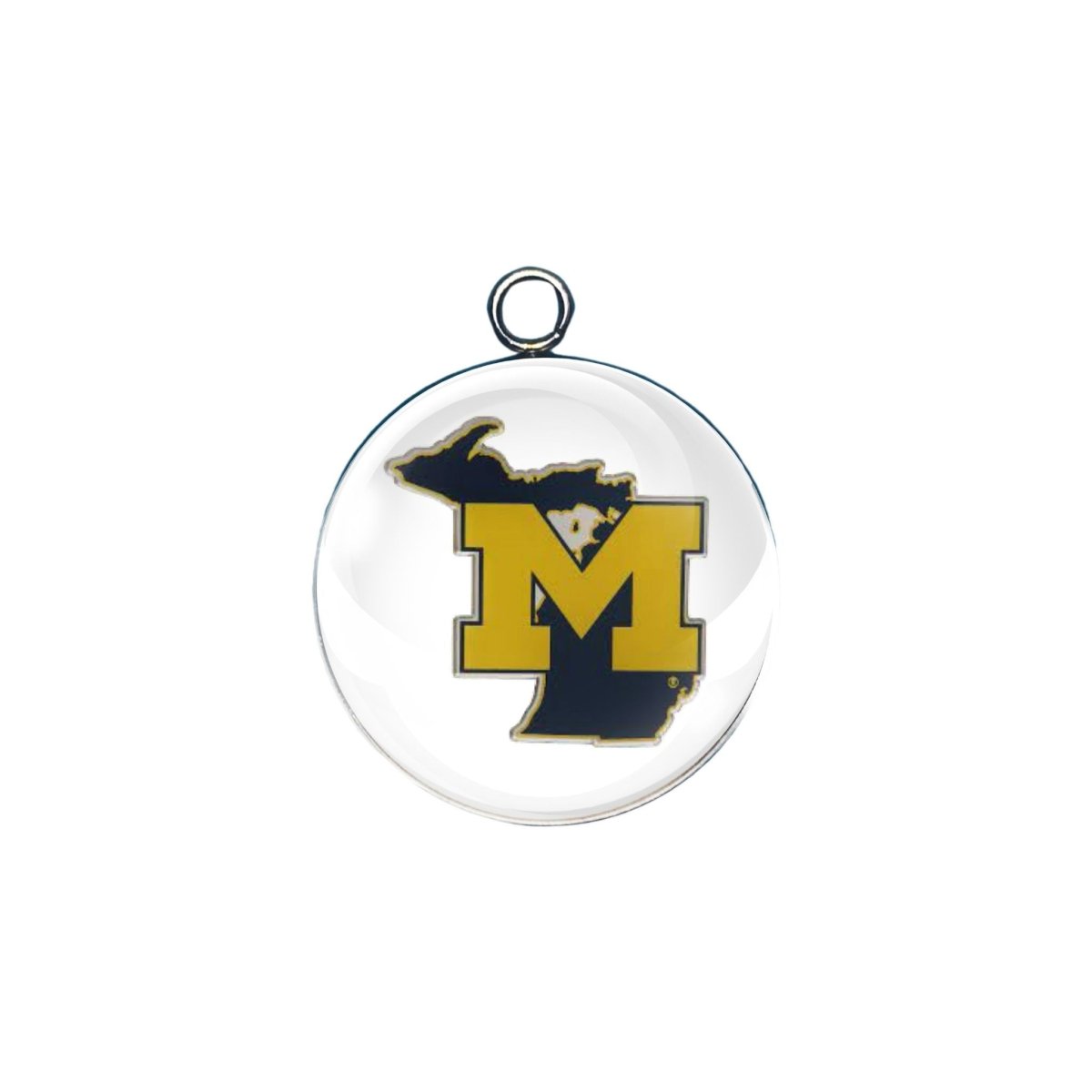 Michigan Wolverines glass cabochon charm