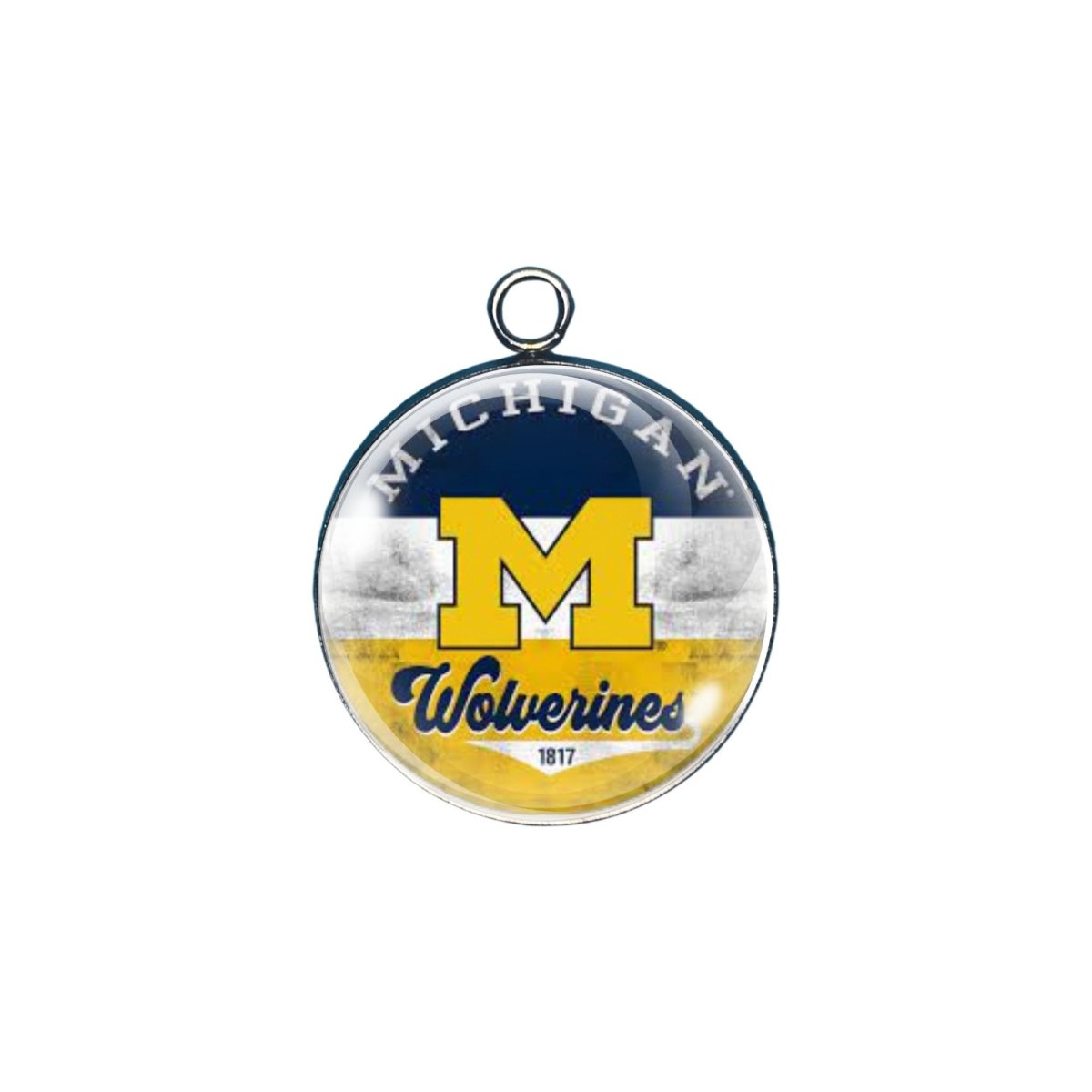 Michigan Wolverines glass cabochon charm