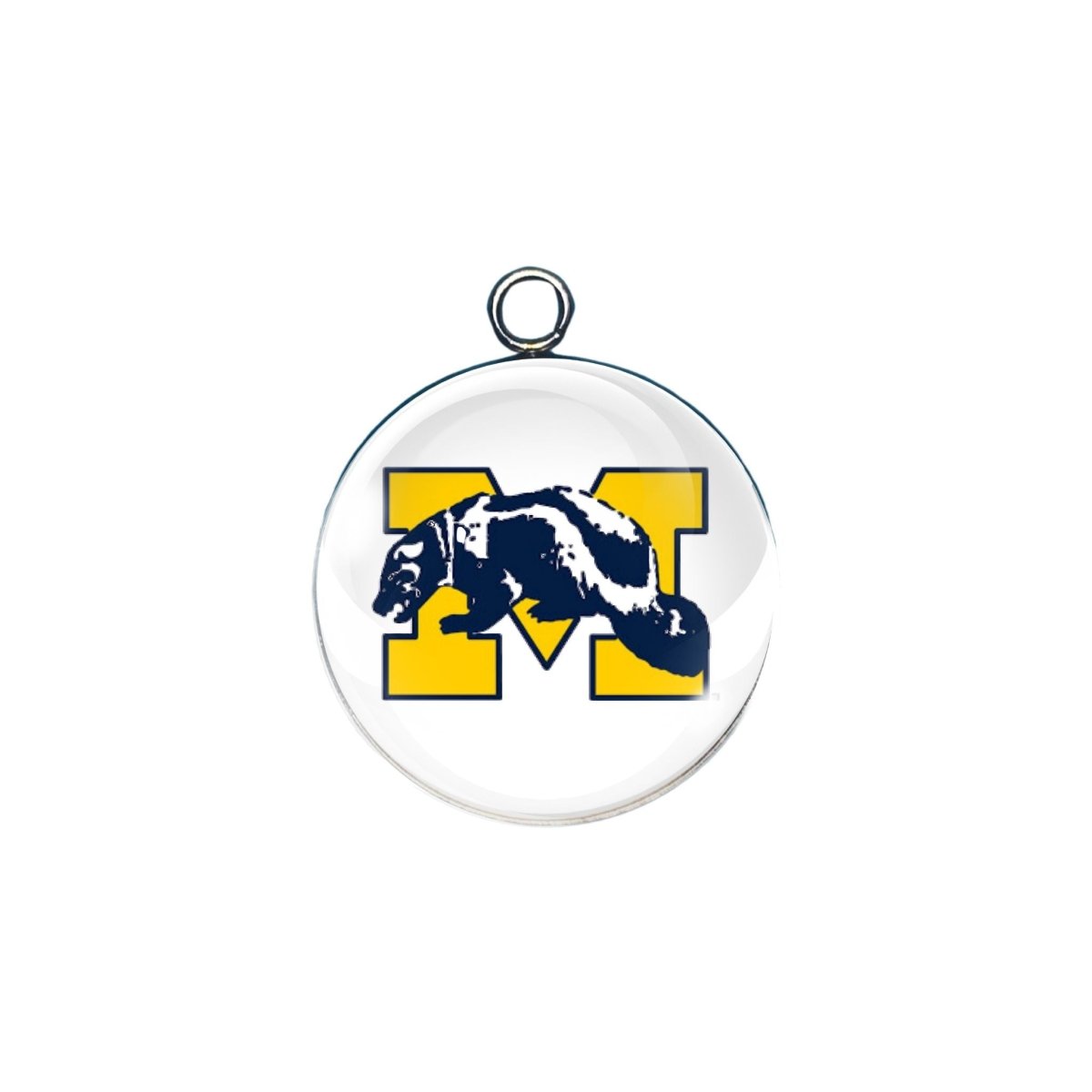 Michigan Wolverines glass cabochon charm