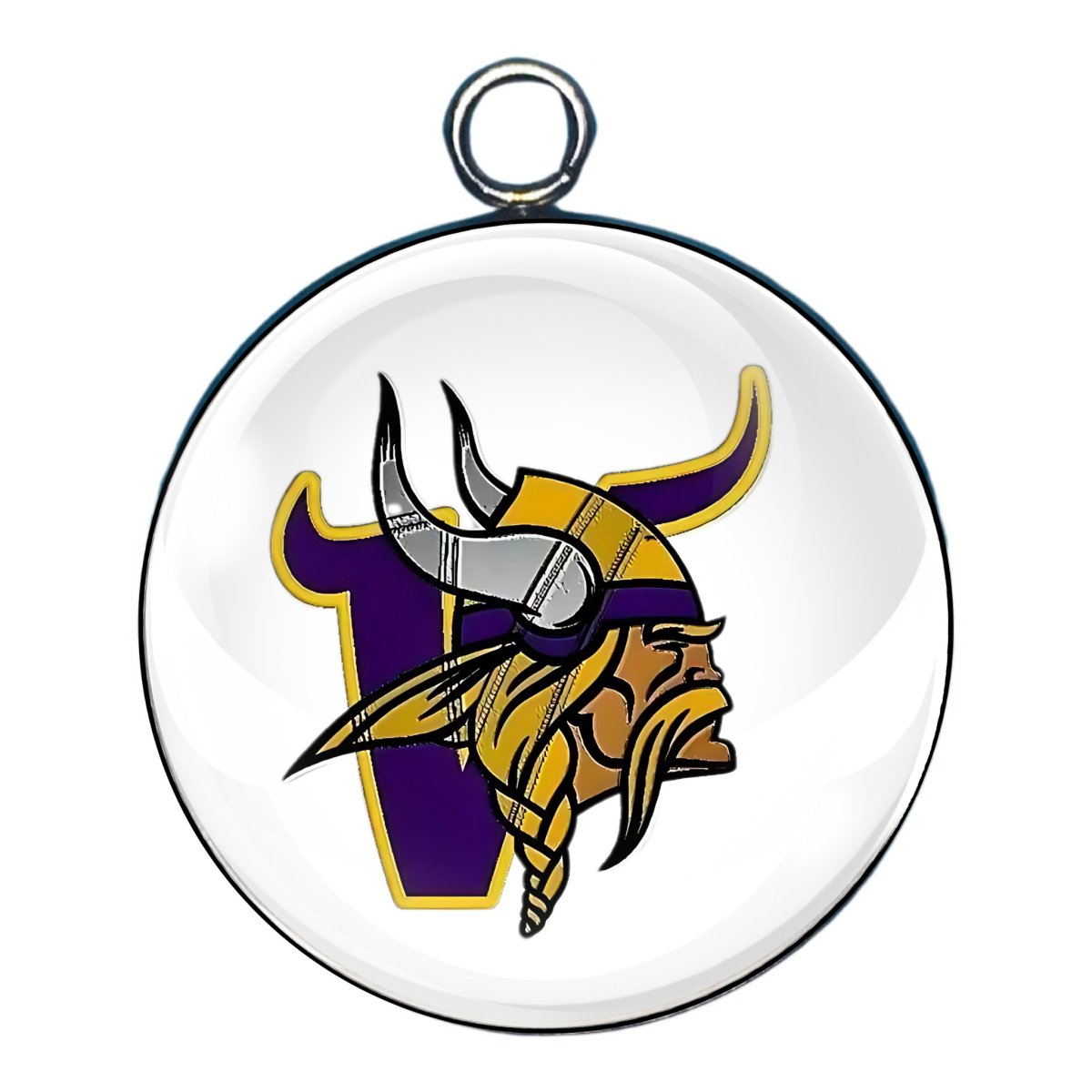 Minnesota Viking glass cabochon charm