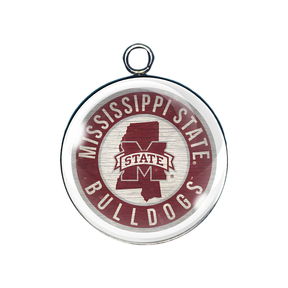 Mississippi State Bulldog Glass Cabochon Charms