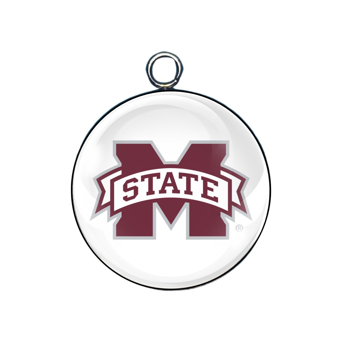 Mississippi State Bulldog Glass Cabochon Charms