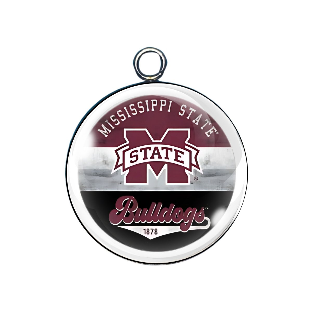 Mississippi State glass cabochon charm