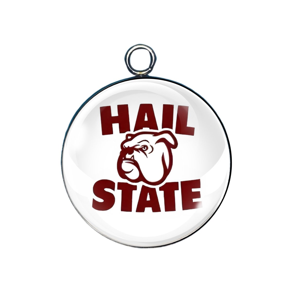 Mississippi State glass cabochon charm