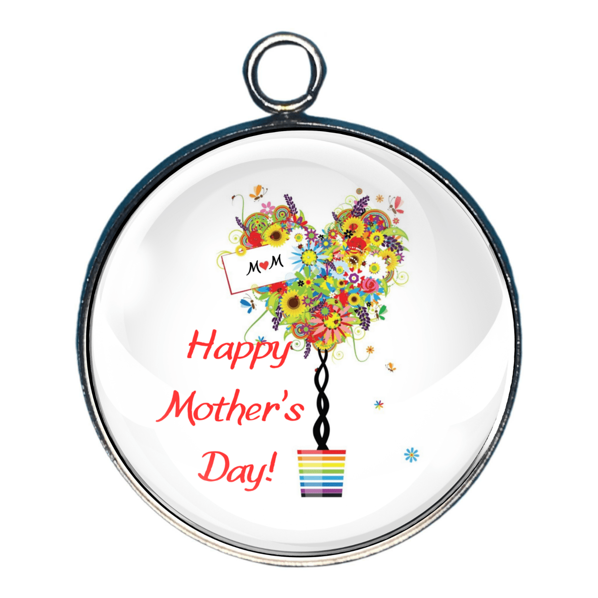 Mother’s Day charm of colorful heart tree bouquet with Happy Mother’s Day text