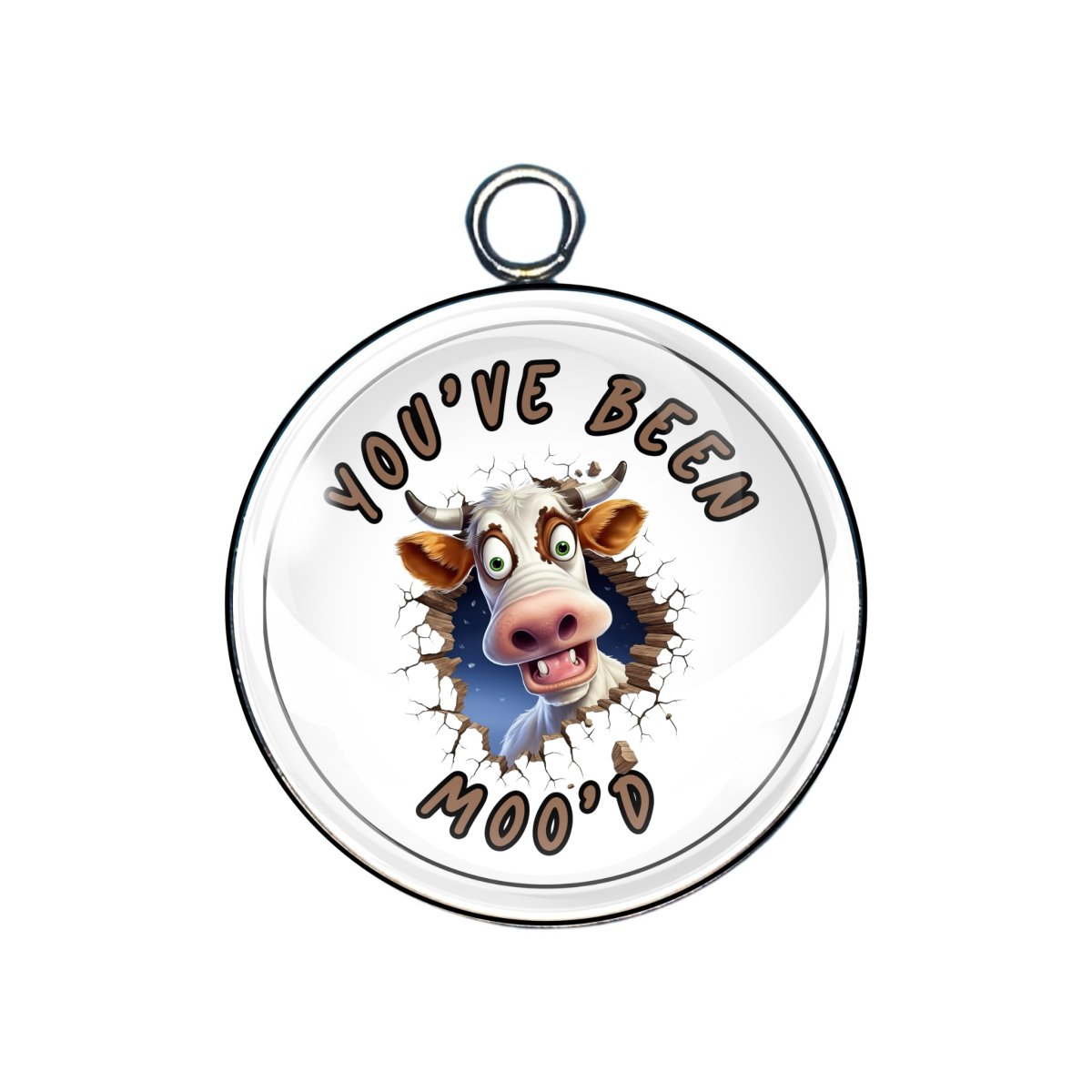 moo moo Subaru glass cabochon charm