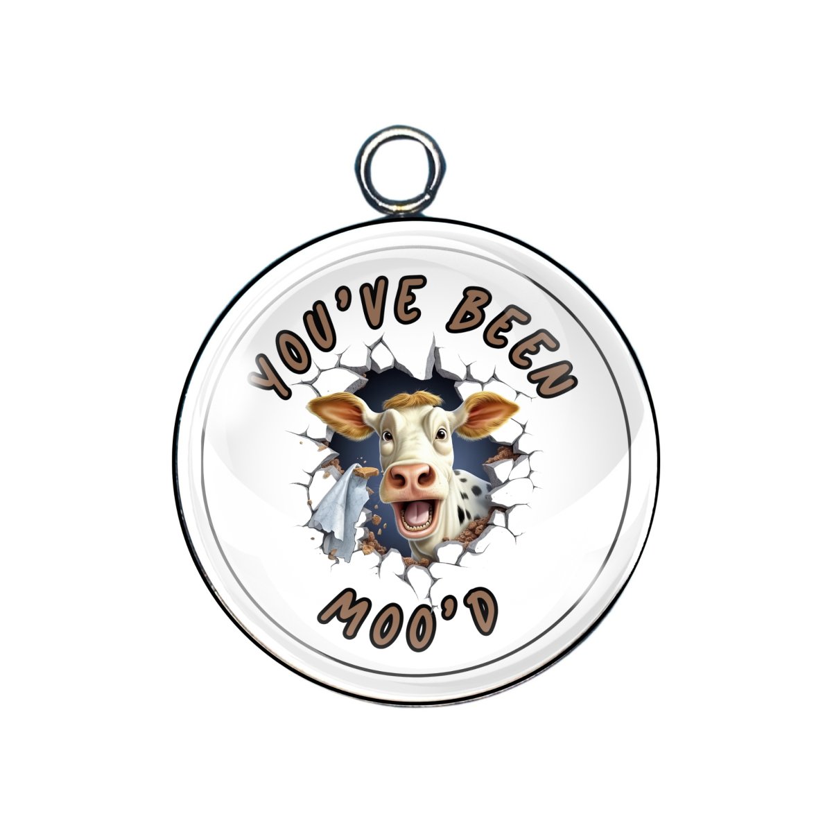 moo moo Subaru glass cabochon charm