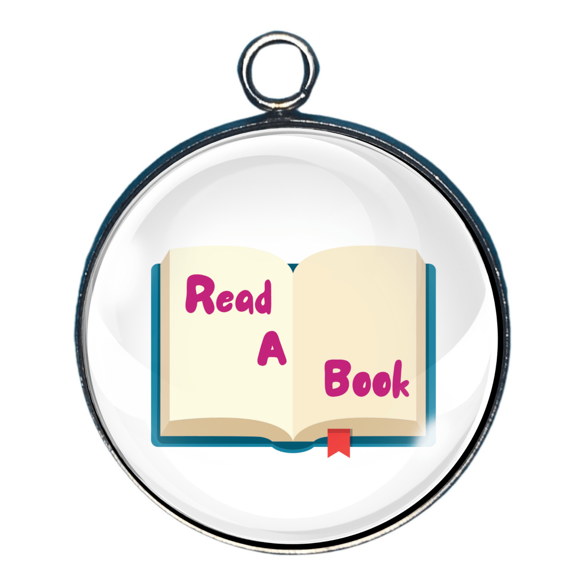 Reading habit charm with open book and text Read a Book