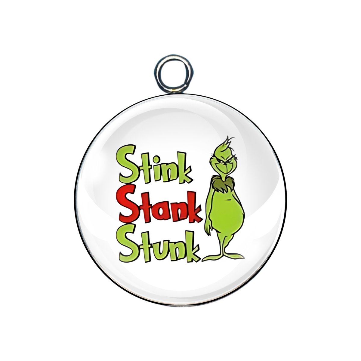 mrs. grinch glass cabochon charm